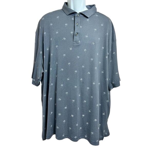 Men's Ben Hogan Performance Golf Polo Shirt Sz 3XL Blue Palm Tree Print Athletic - Picture 8 of 8